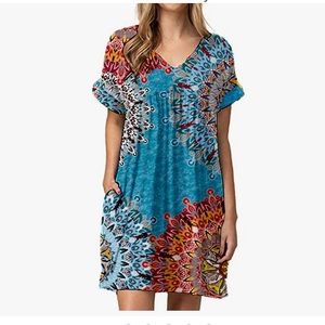 Women's Summer Tshirt Dress Casual Mini Tunic Flowy Dress (BRAND NEW WITH TAG)